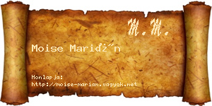 Moise Marián névjegykártya